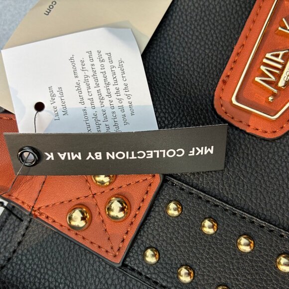 Mia K. Collection Black Vegan Handbag Wallet NEW - Picture 13 of 16